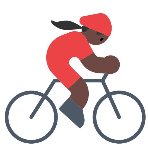 Woman Biking: Dark Skin Tone