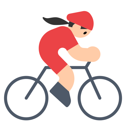 Woman Biking: Light Skin Tone