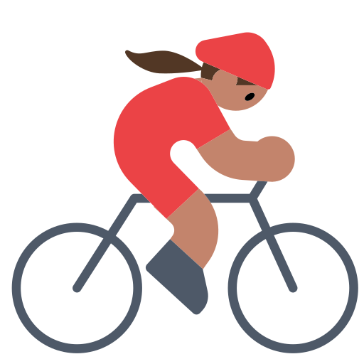 Woman Biking: Medium Skin Tone