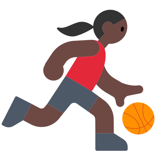 Woman Bouncing Ball: Dark Skin Tone Woman Bouncing Ball: Dark Skin Tone