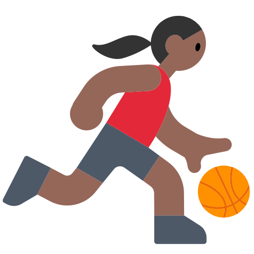 Woman Bouncing Ball: Medium-Dark Skin Tone Woman Bouncing Ball: Medium-Dark Skin Tone