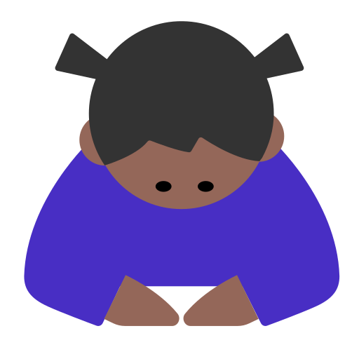Woman Bowing: Medium-Dark Skin Tone