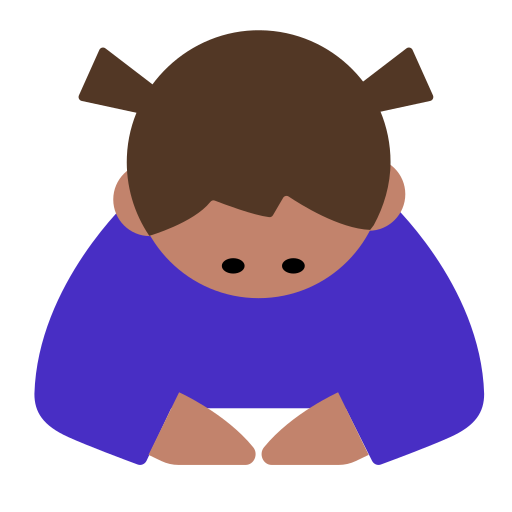 Woman Bowing: Medium Skin Tone