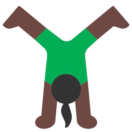 Woman Cartwheeling: Dark Skin Tone