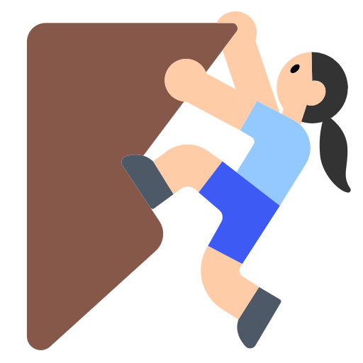 Woman Climbing: Light Skin Tone