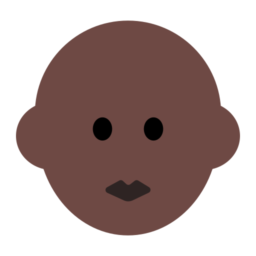 Woman: Dark Skin Tone, Bald