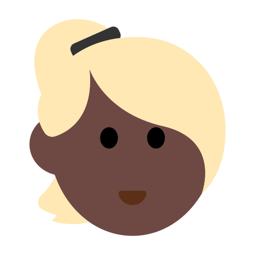 Woman: Dark Skin Tone, Blond Hair