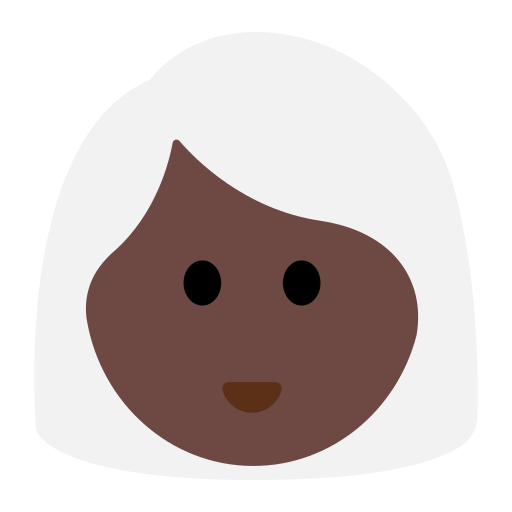 Woman: Dark Skin Tone, White Hair
