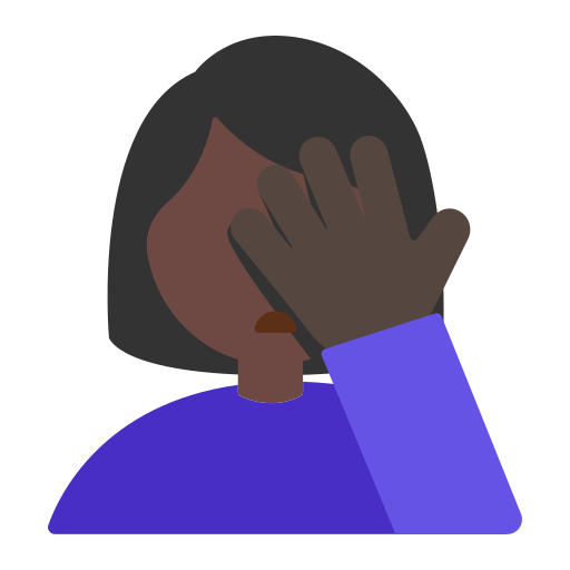 Woman Facepalming: Dark Skin Tone