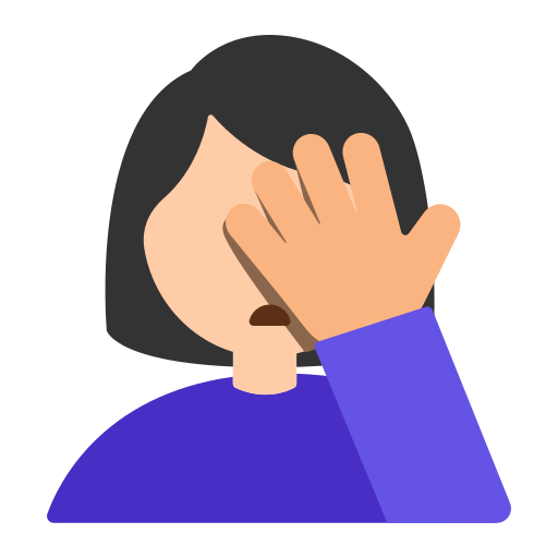 Woman Facepalming: Light Skin Tone