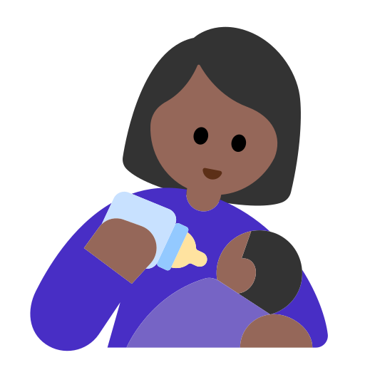 Woman Feeding Baby: Medium-Dark Skin Tone