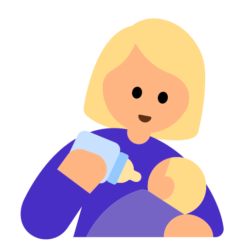 Woman Feeding Baby: Medium-Light Skin Tone