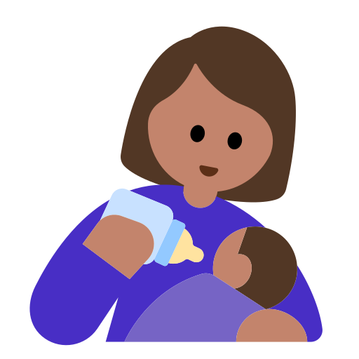 Woman Feeding Baby: Medium Skin Tone