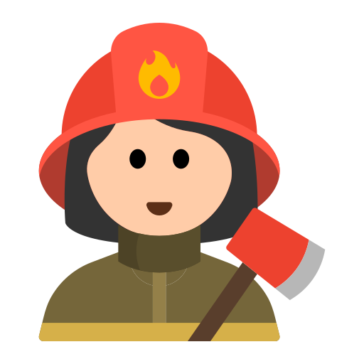 Woman Firefighter: Light Skin Tone
