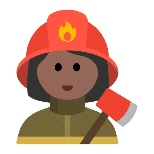 Woman Firefighter: Medium-Dark Skin Tone