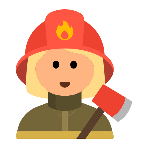 Woman Firefighter: Medium-Light Skin Tone