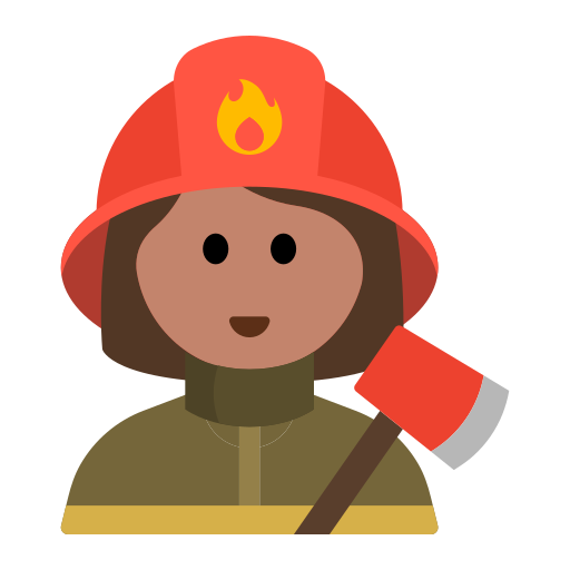 Woman Firefighter: Medium Skin Tone