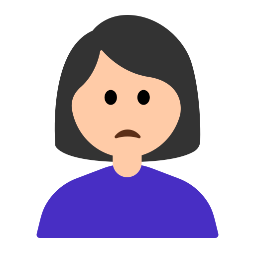 Woman Frowning: Light Skin Tone