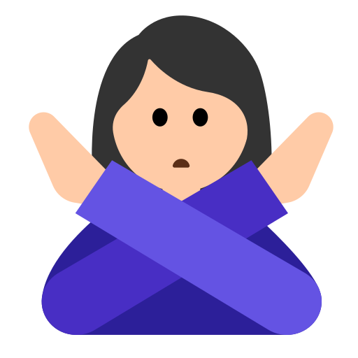 Woman Gesturing No: Light Skin Tone