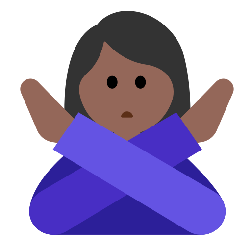 Woman Gesturing No: Medium-Dark Skin Tone