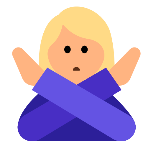 Woman Gesturing No: Medium-Light Skin Tone