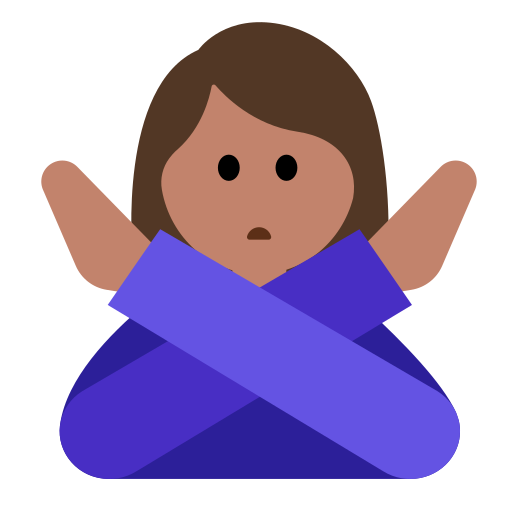 Woman Gesturing No: Medium Skin Tone