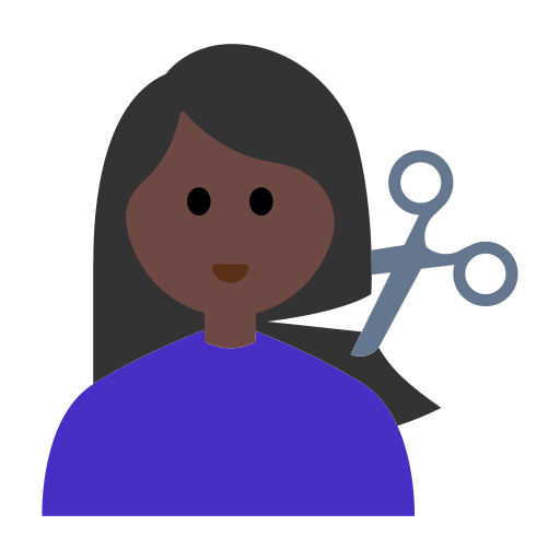 Woman Getting Haircut: Dark Skin Tone