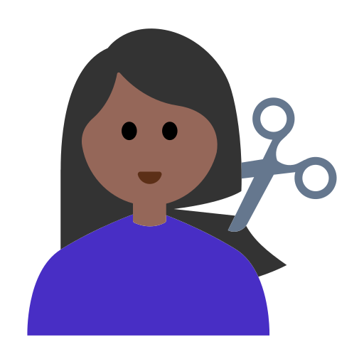 Woman Getting Haircut: Medium-Dark Skin Tone