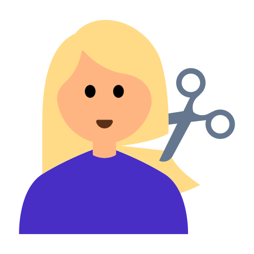 Woman Getting Haircut: Medium-Light Skin Tone