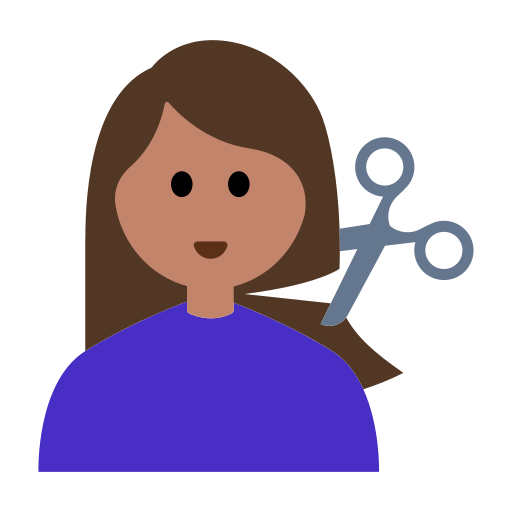 Woman Getting Haircut: Medium Skin Tone