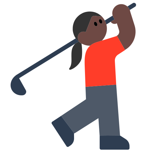 Woman Golfing: Dark Skin Tone Woman Golfing: Dark Skin Tone