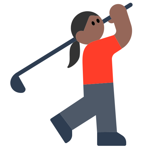 Woman Golfing: Medium-Dark Skin Tone Woman Golfing: Medium-Dark Skin Tone