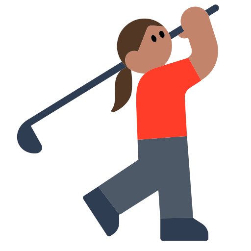 Woman Golfing: Medium Skin Tone Woman Golfing: Medium Skin Tone