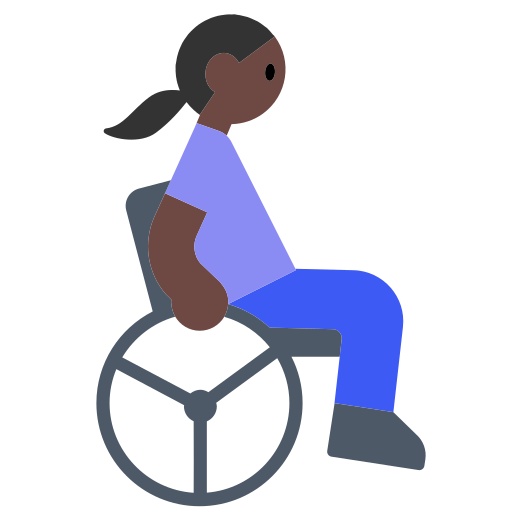 Woman in Manual Wheelchair: Dark Skin Tone