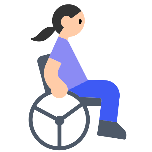 Woman in Manual Wheelchair: Light Skin Tone