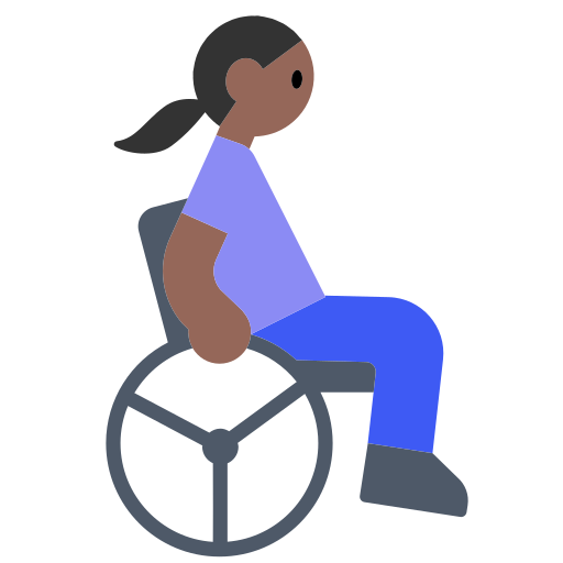 Woman in Manual Wheelchair: Medium-Dark Skin Tone