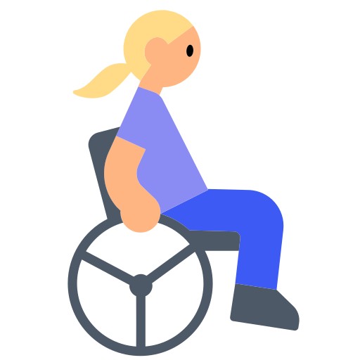 Woman in Manual Wheelchair: Medium-Light Skin Tone