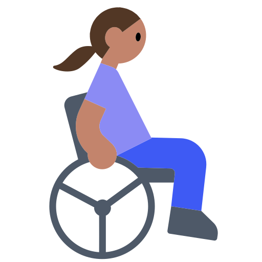 Woman in Manual Wheelchair: Medium Skin Tone
