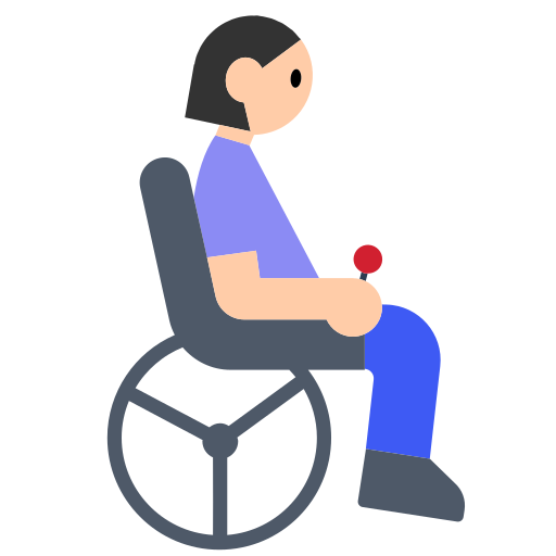 Woman in Motorized Wheelchair: Light Skin Tone