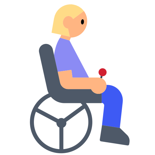 Woman in Motorized Wheelchair: Medium-Light Skin Tone
