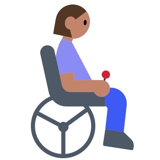 Woman in Motorized Wheelchair: Medium Skin Tone