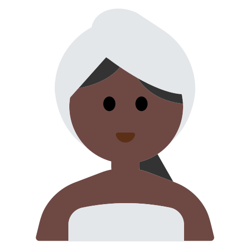 Woman in Steamy Room: Dark Skin Tone