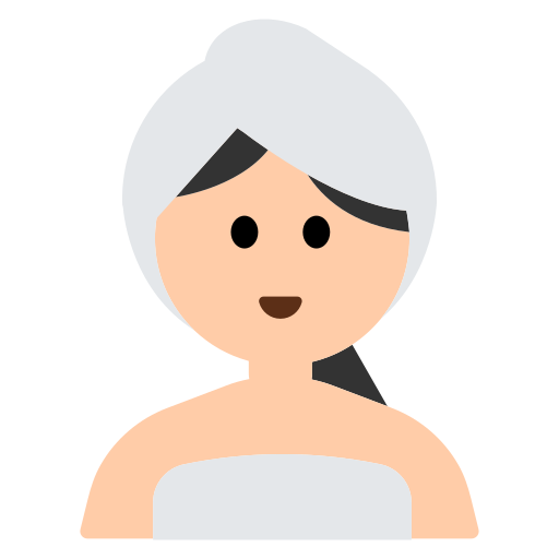 Woman in Steamy Room: Light Skin Tone