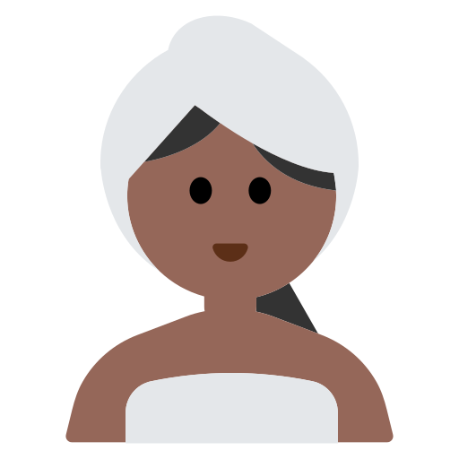Woman in Steamy Room: Medium-Dark Skin Tone