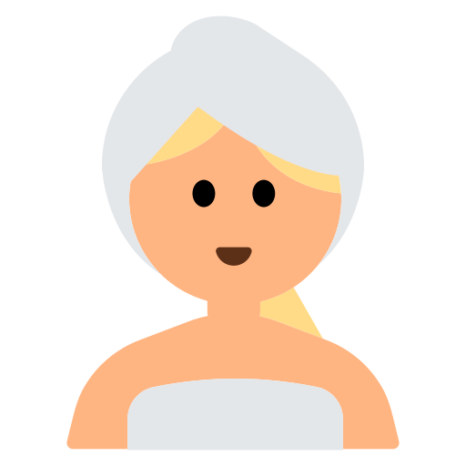 Woman in Steamy Room: Medium-Light Skin Tone