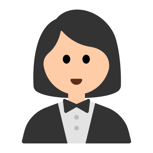 Woman in Tuxedo: Light Skin Tone