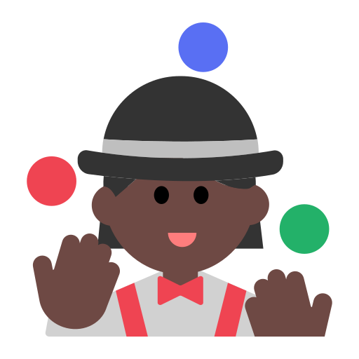 Woman Juggling: Dark Skin Tone