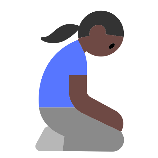 Woman Kneeling: Dark Skin Tone