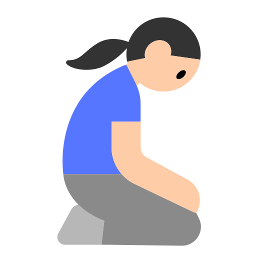 Woman Kneeling: Light Skin Tone
