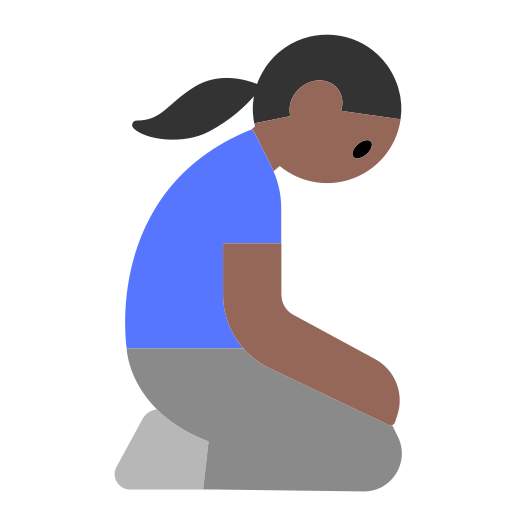 Woman Kneeling: Medium-Dark Skin Tone